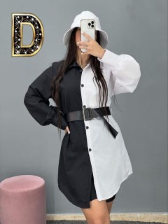 شومیز مانتویی دو رنگ لاکچری